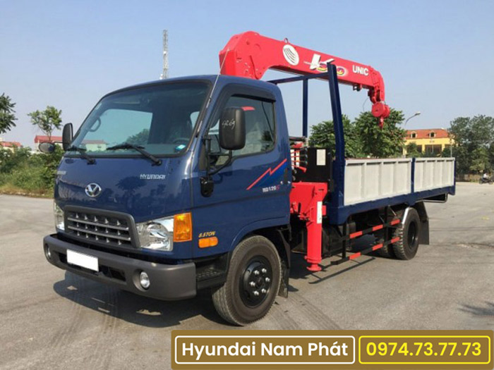 Xe Nâng Tải Hyundai Đô Thành HD120S Gắn Cẩu 3 Tấn Unic URV343